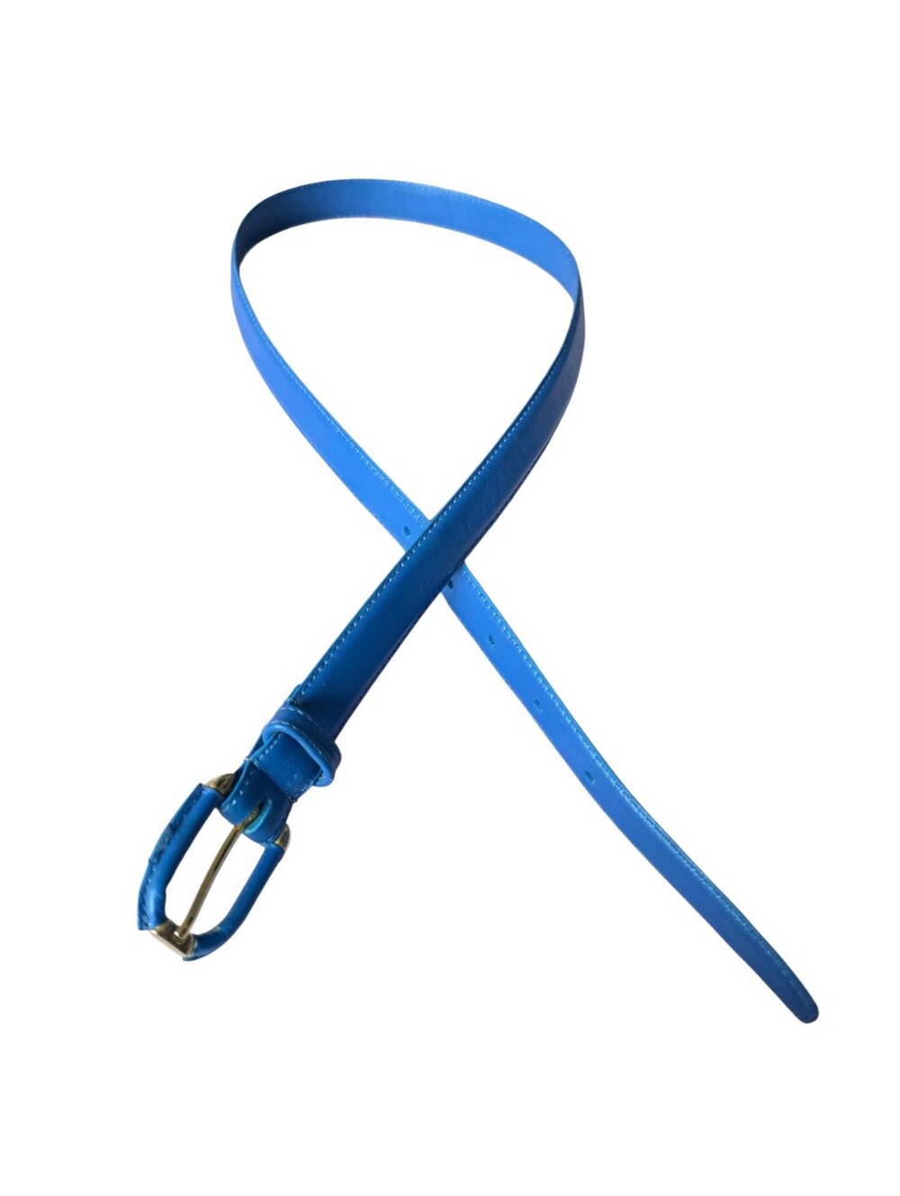 Blue Women's Slim Leather Belt - Classic Adjustable